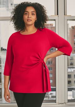 Knit Crepe Tie Detail Tunic