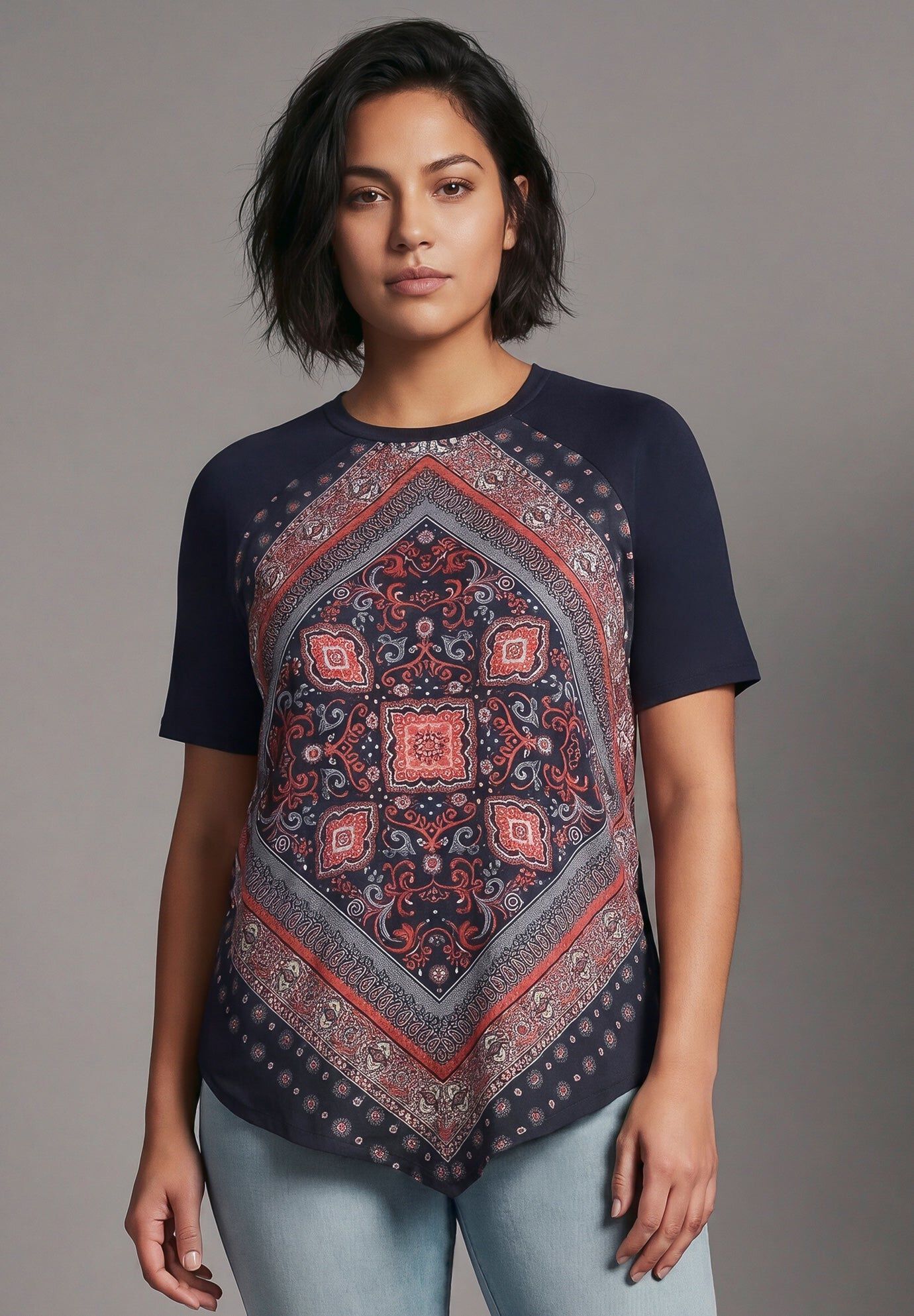 Ophelia Bandana Top, NAVY SCARF, hi-res image number 0