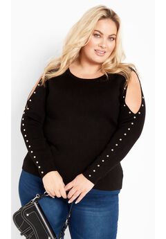 Cold Shoulder Full Length Sleeves Sweater