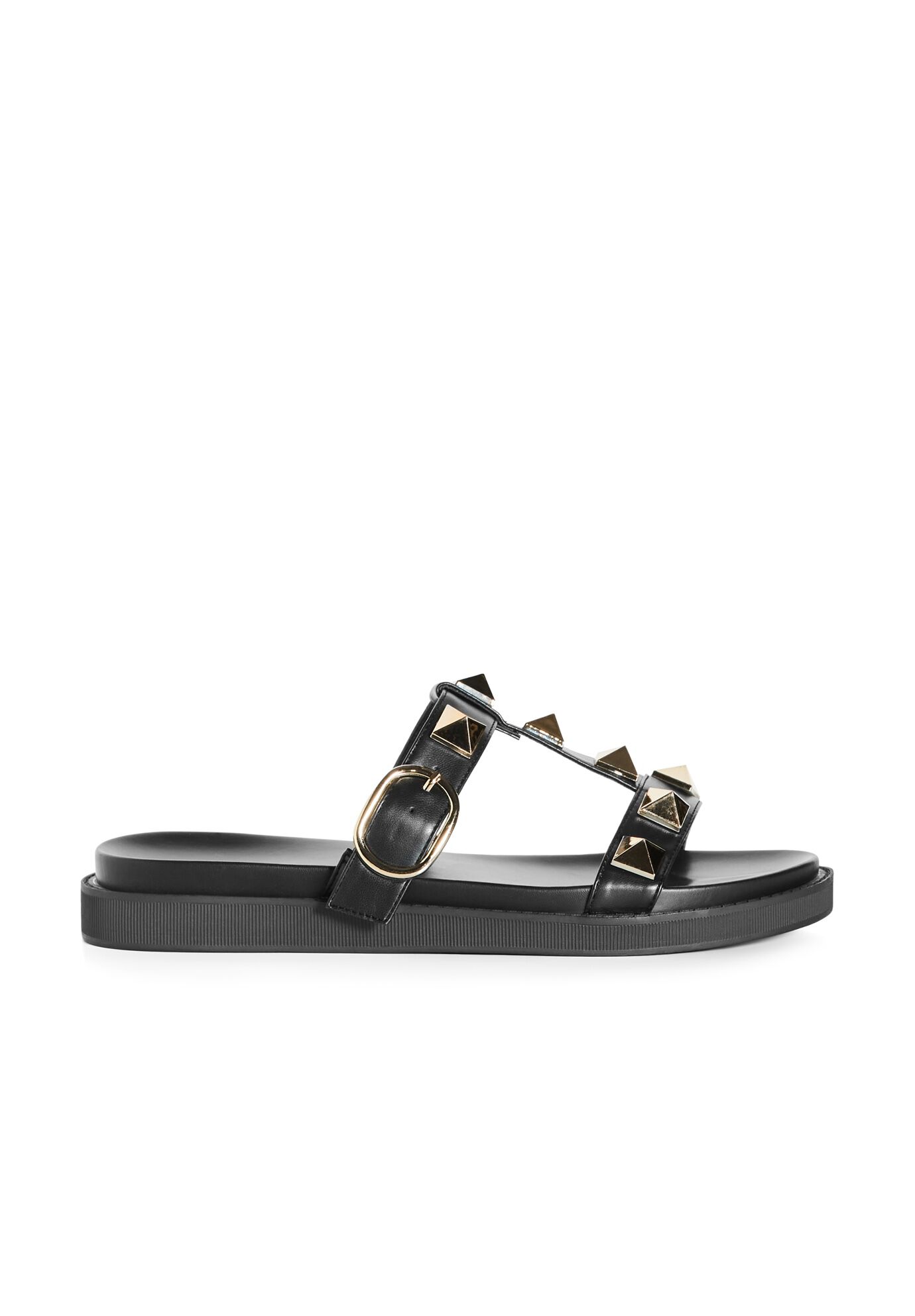 WIDE FIT Totally Spike Slide - black, BLACK, on-hover image number 1