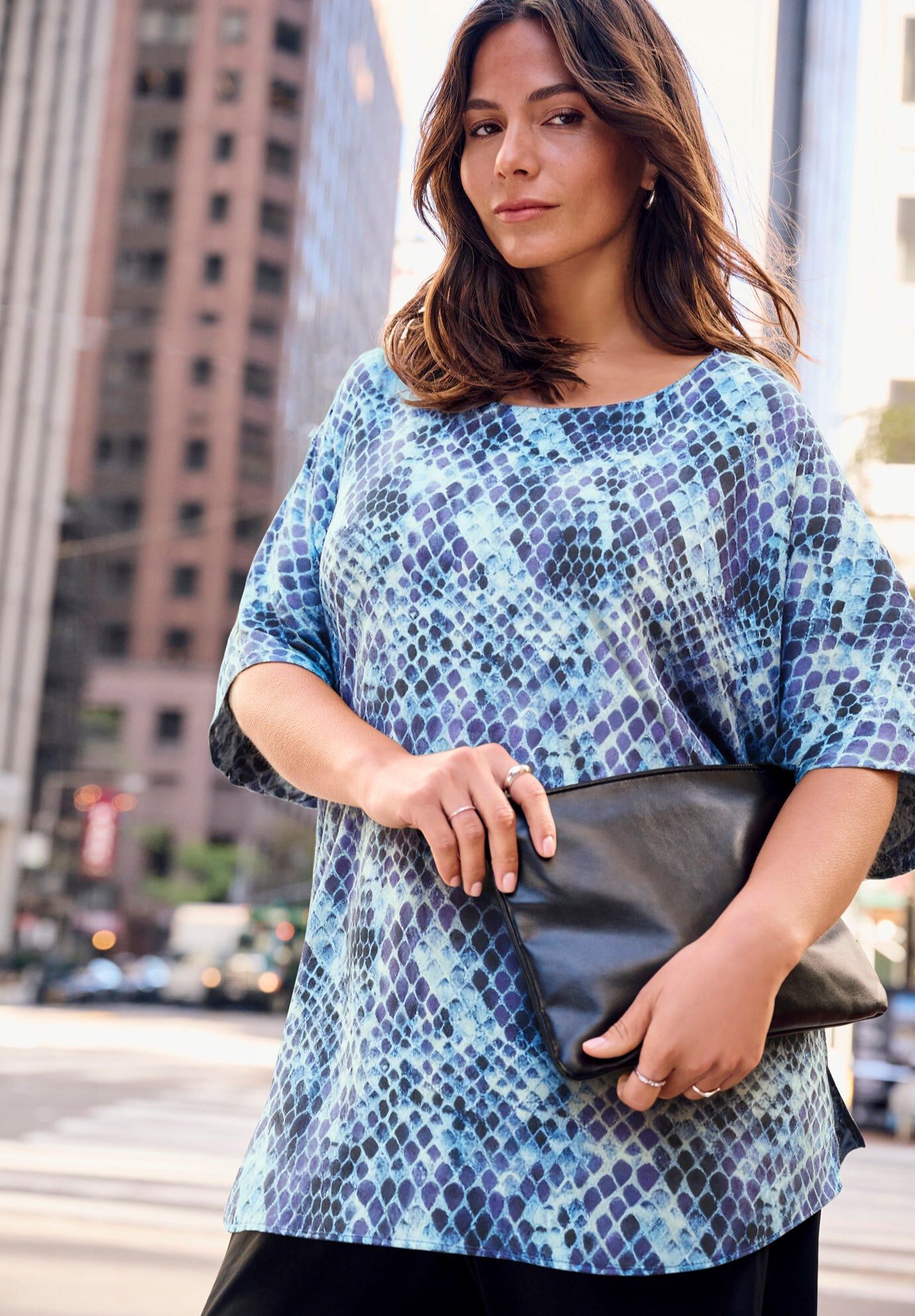 Capelette Tunic, BLUE REPTILE, hi-res image number 0