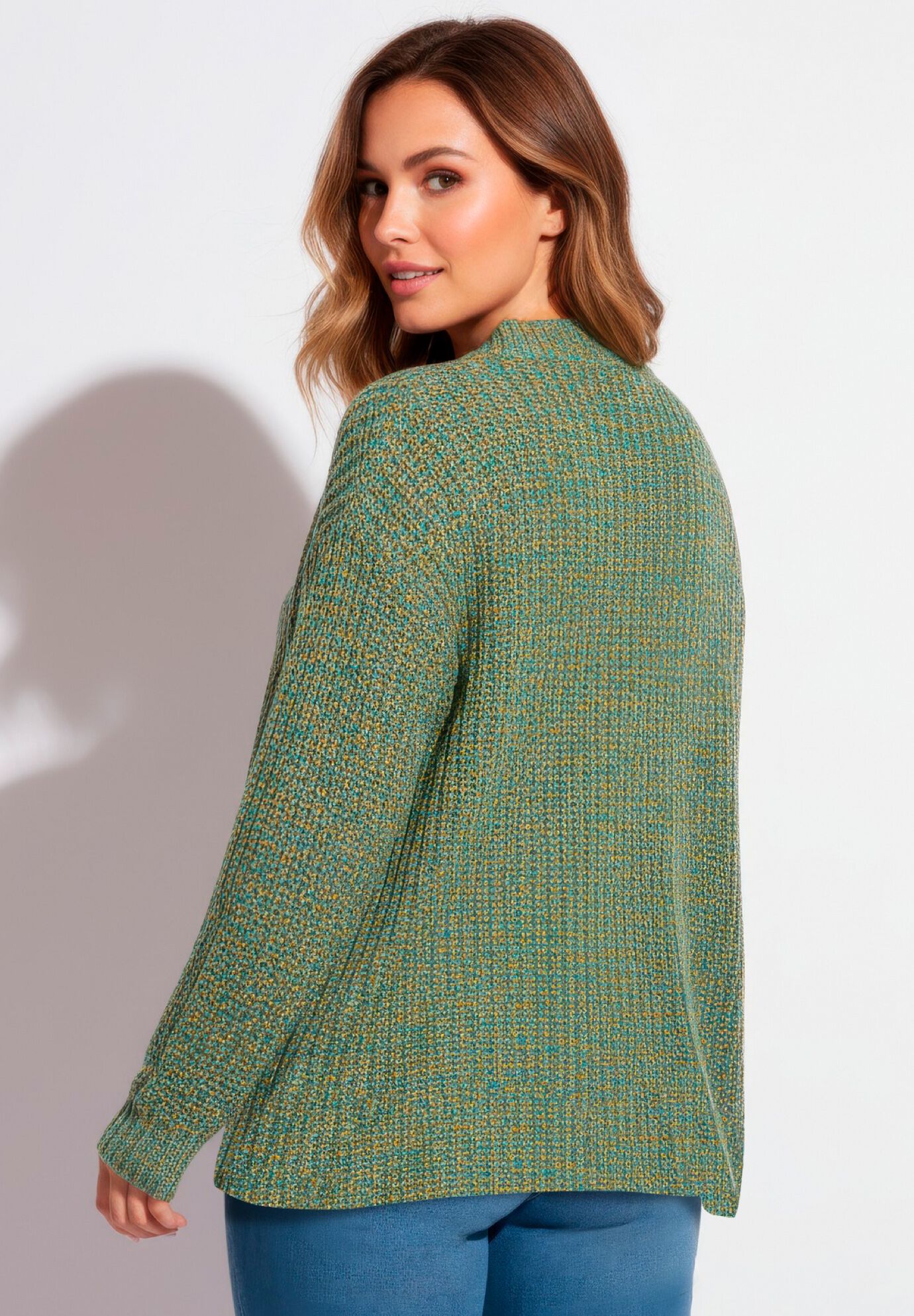Open Front Cardigan Sweater, COOL MULTI, alternate image number 2
