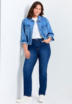 Plus Size High Rise Straight Leg Jeans