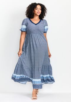 Plus Size Maxi Dresses With Short Sleeves