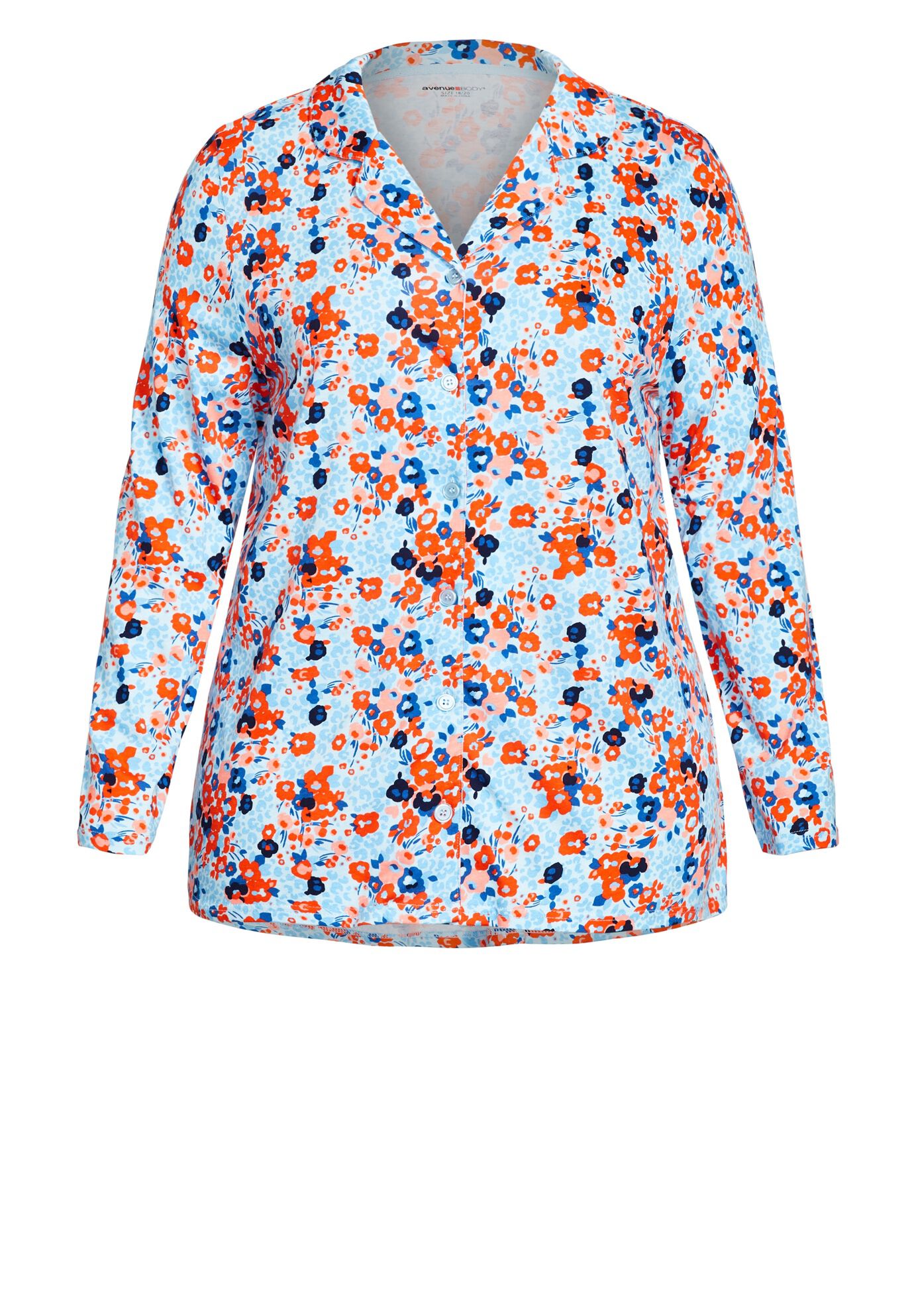 Button Print Sleep Top, FLORAL, alternate image number 2