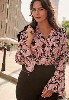 Button Front Poet Blouse