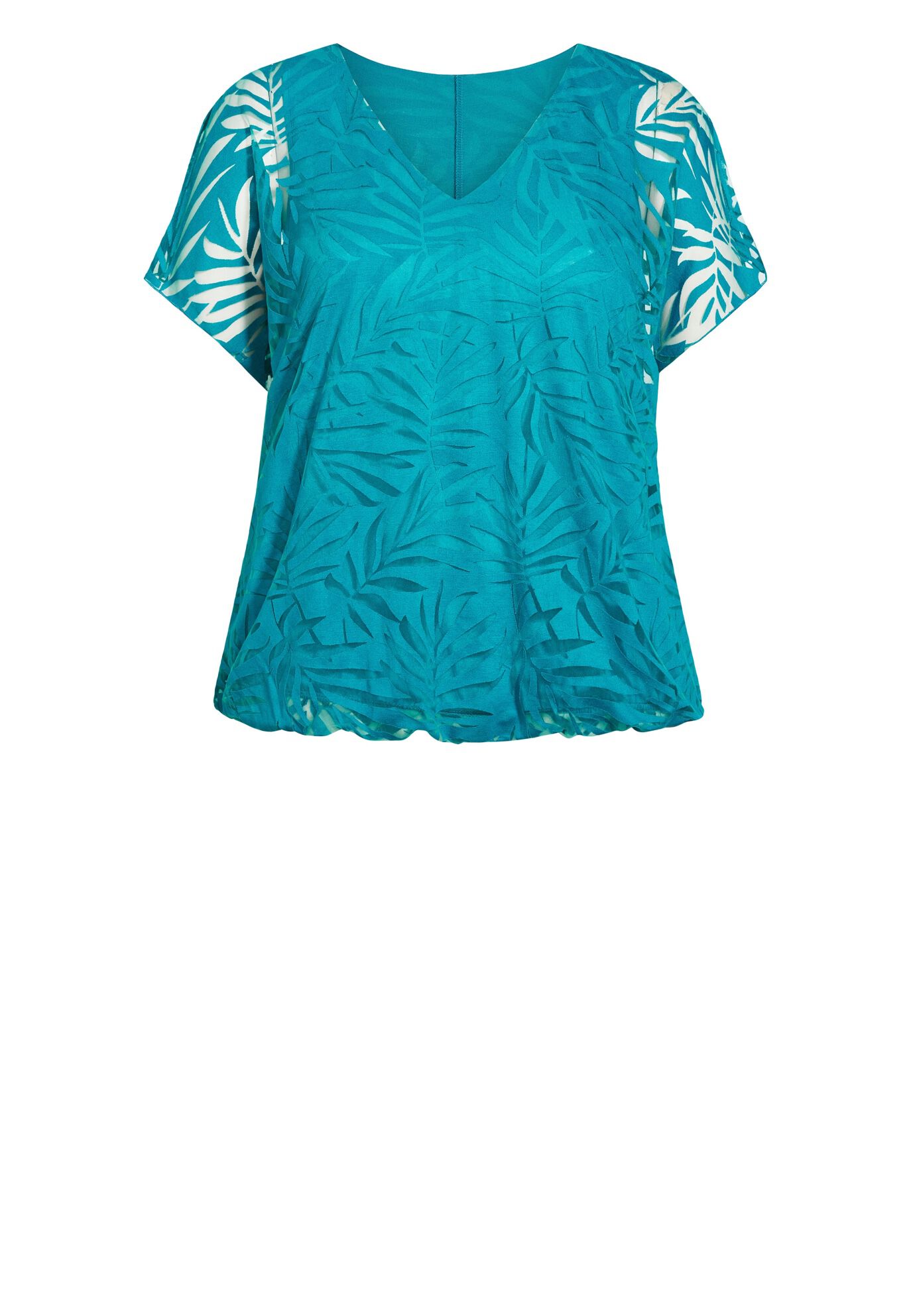Elora Burnout Top, TEAL, alternate image number 2