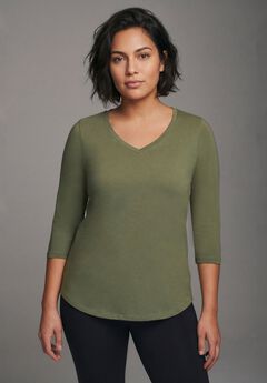 Signature 3/4 Sleeve V-Neck Tee