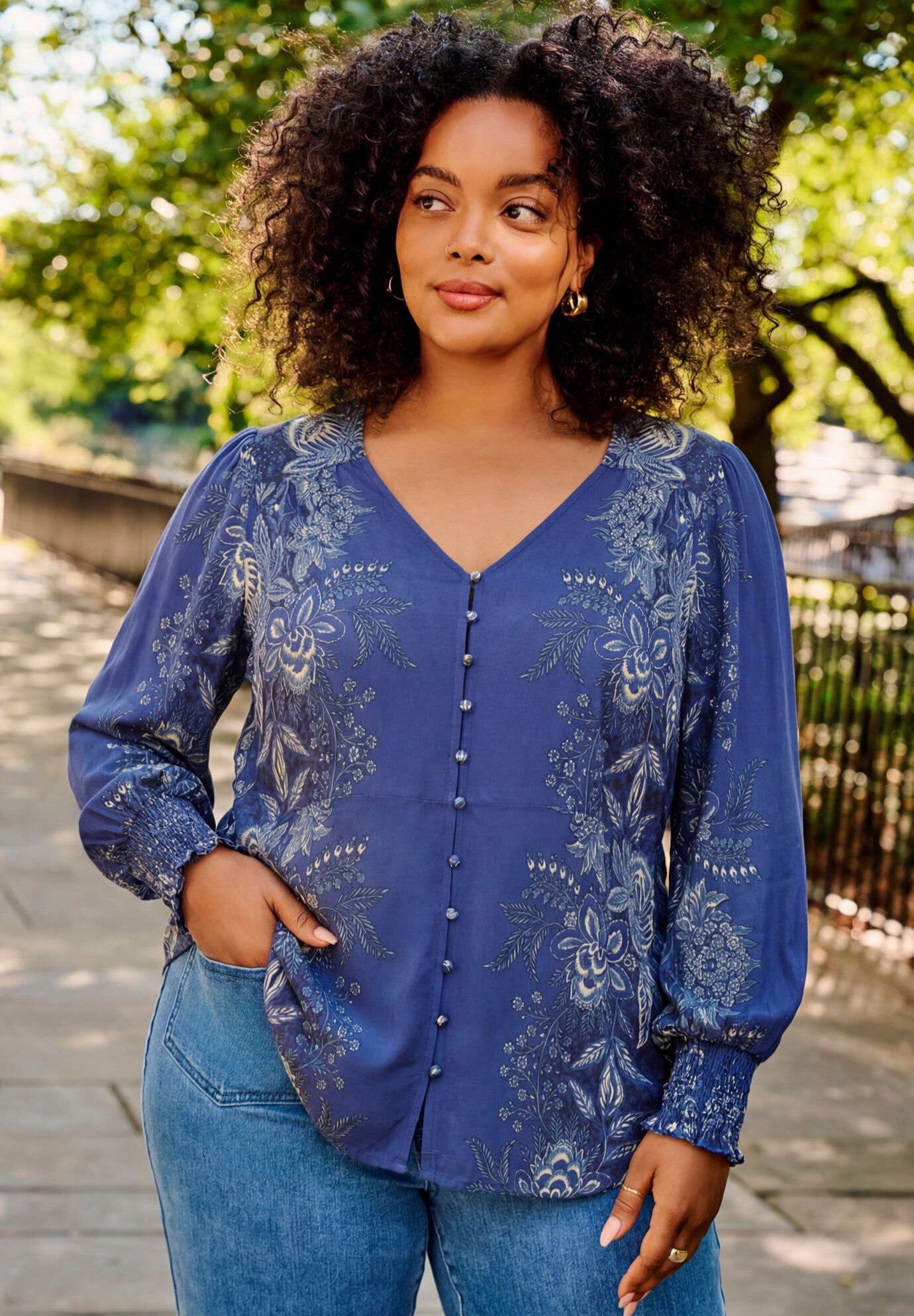 Bella Blouse, NAVY, hi-res image number 0