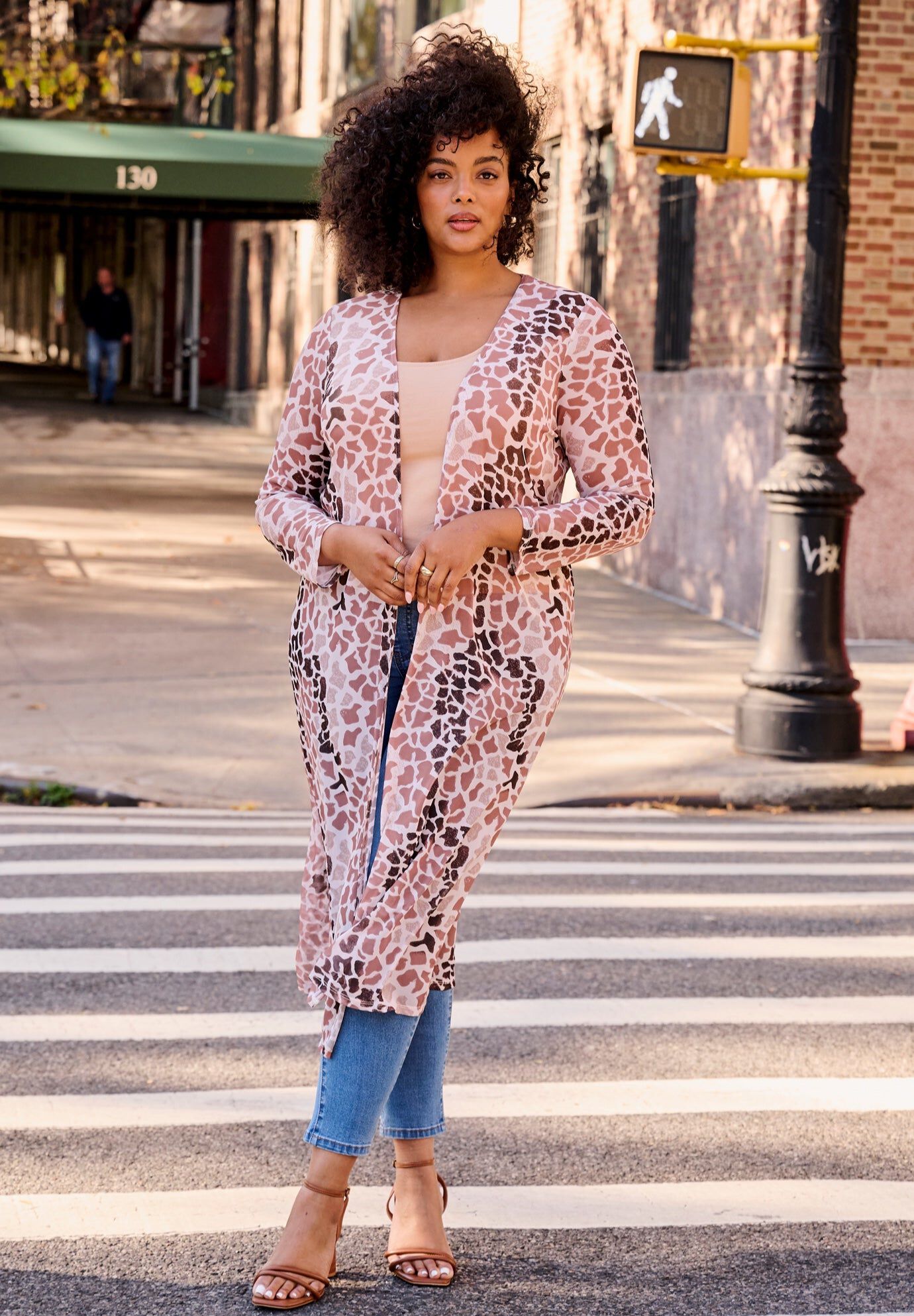 Long Sleeve Mesh Duster, NEUTRAL SAVANNA, hi-res image number 0