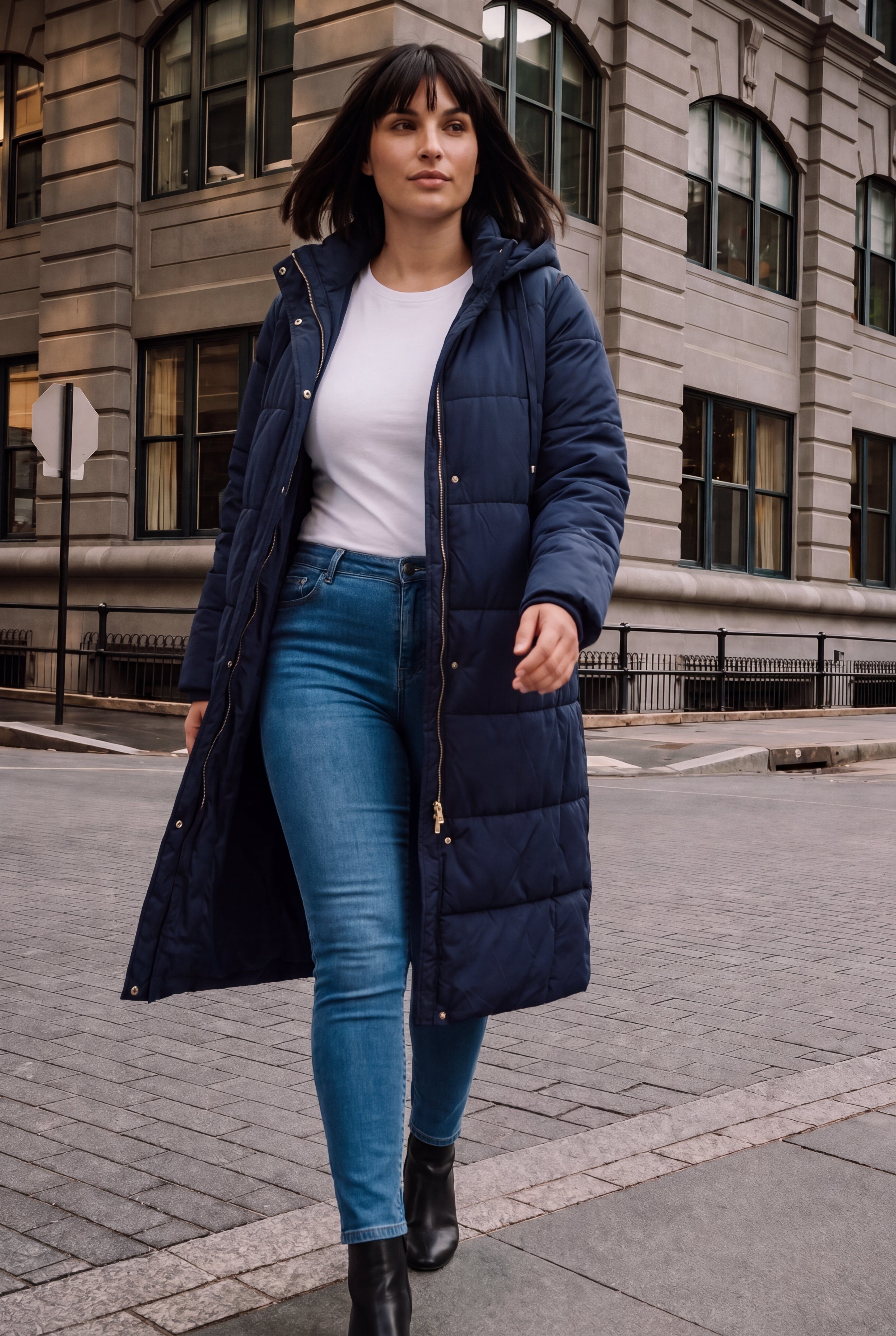  Long Puffer Coat, NAVY, hi-res image number 0
