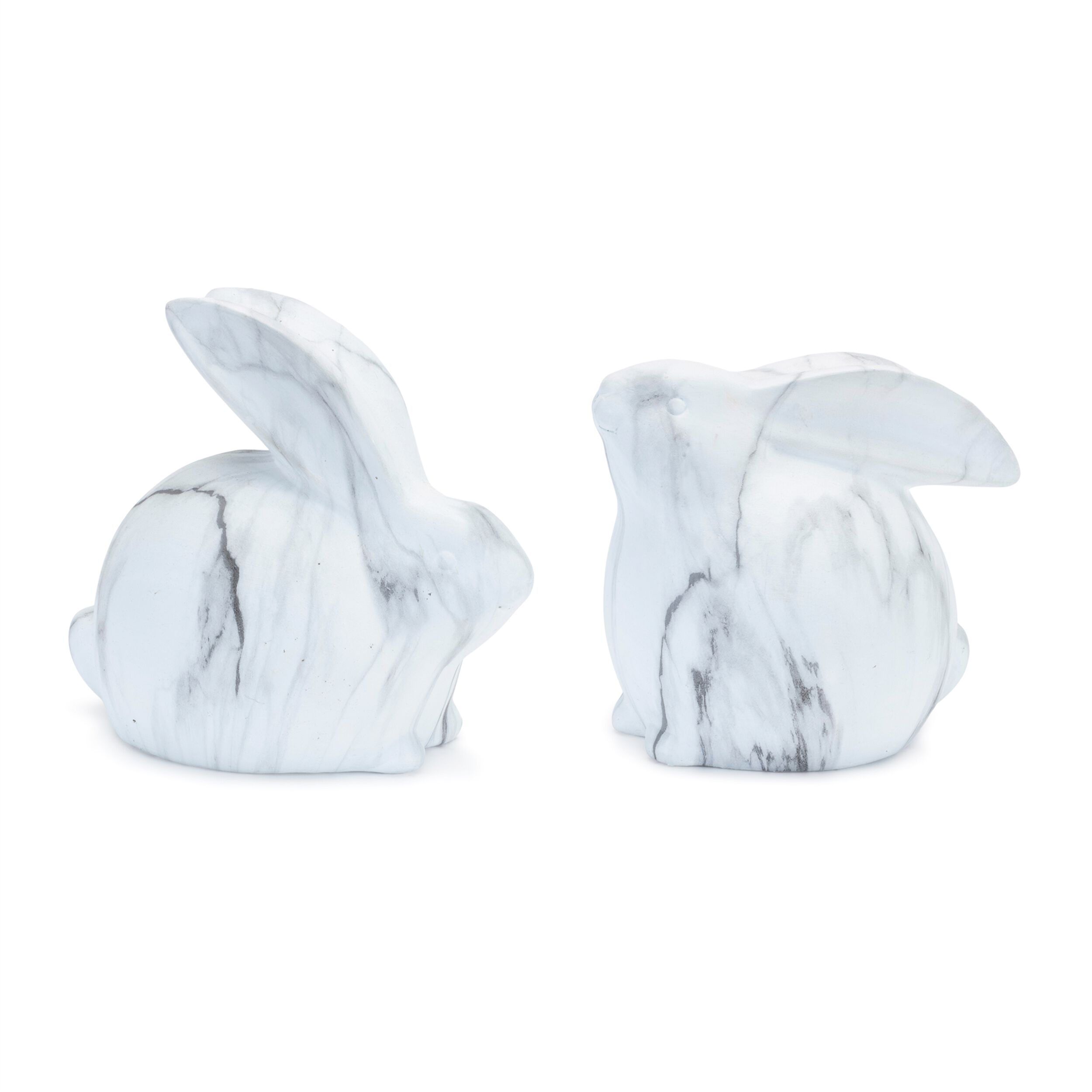 Marble Design Rabbit Shelf Sitter (Set of 2), WHITE/GREY, hi-res image number 0