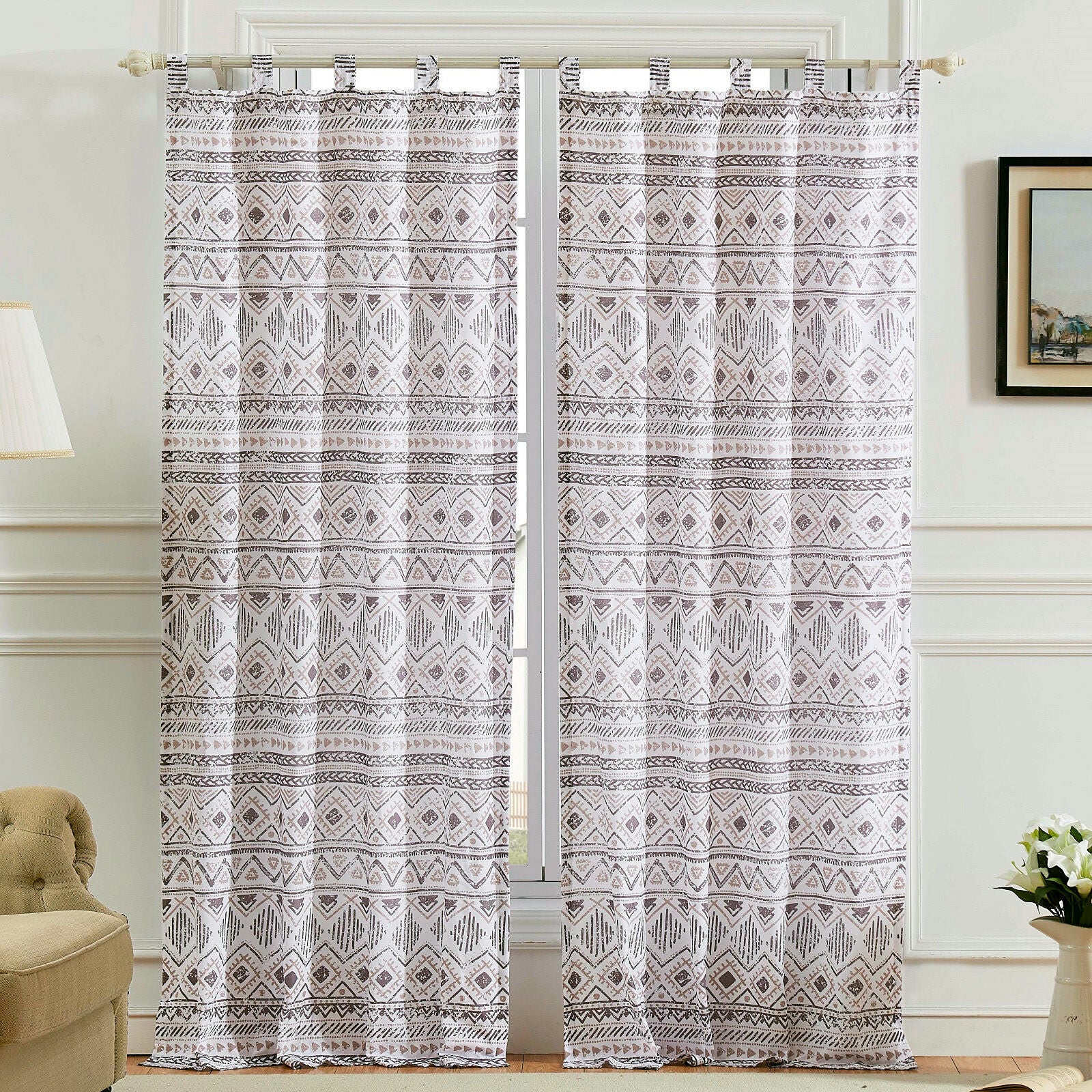 Denmark Window Curtain Panels, Set of 2, 84 inches, MULTI, hi-res image number 0