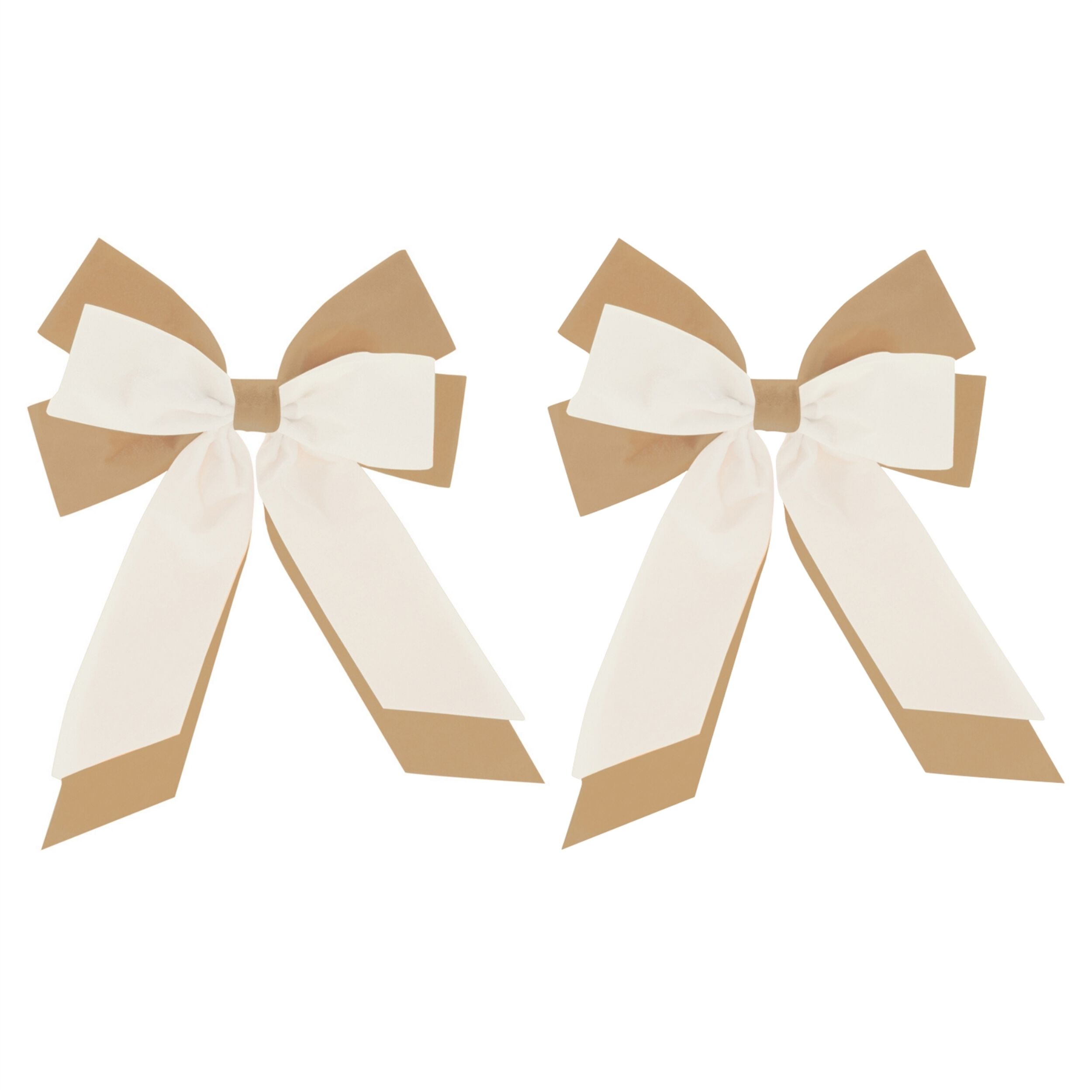 Double Bow Ornament (Set of 2), CREAM TAN, alternate image number 2