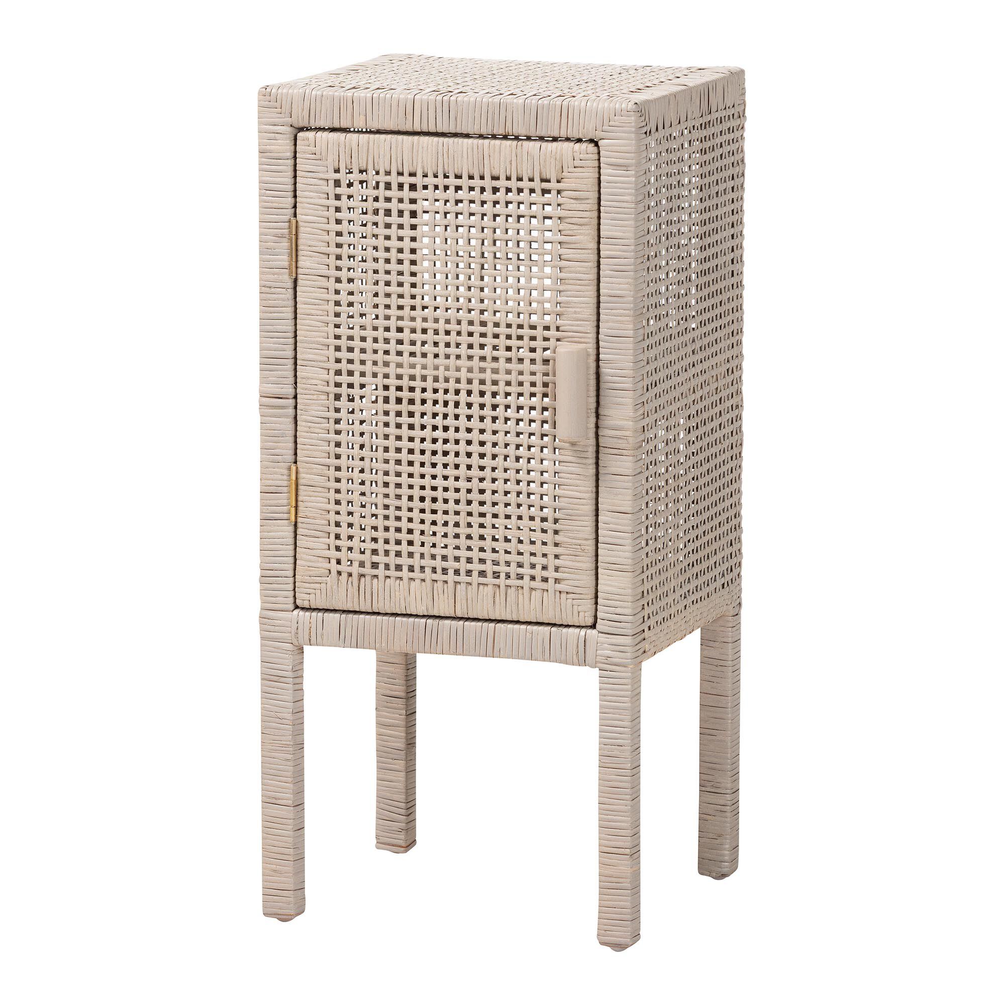Vivan Natural Rattan Nightstand, GREY, alternate image number 1