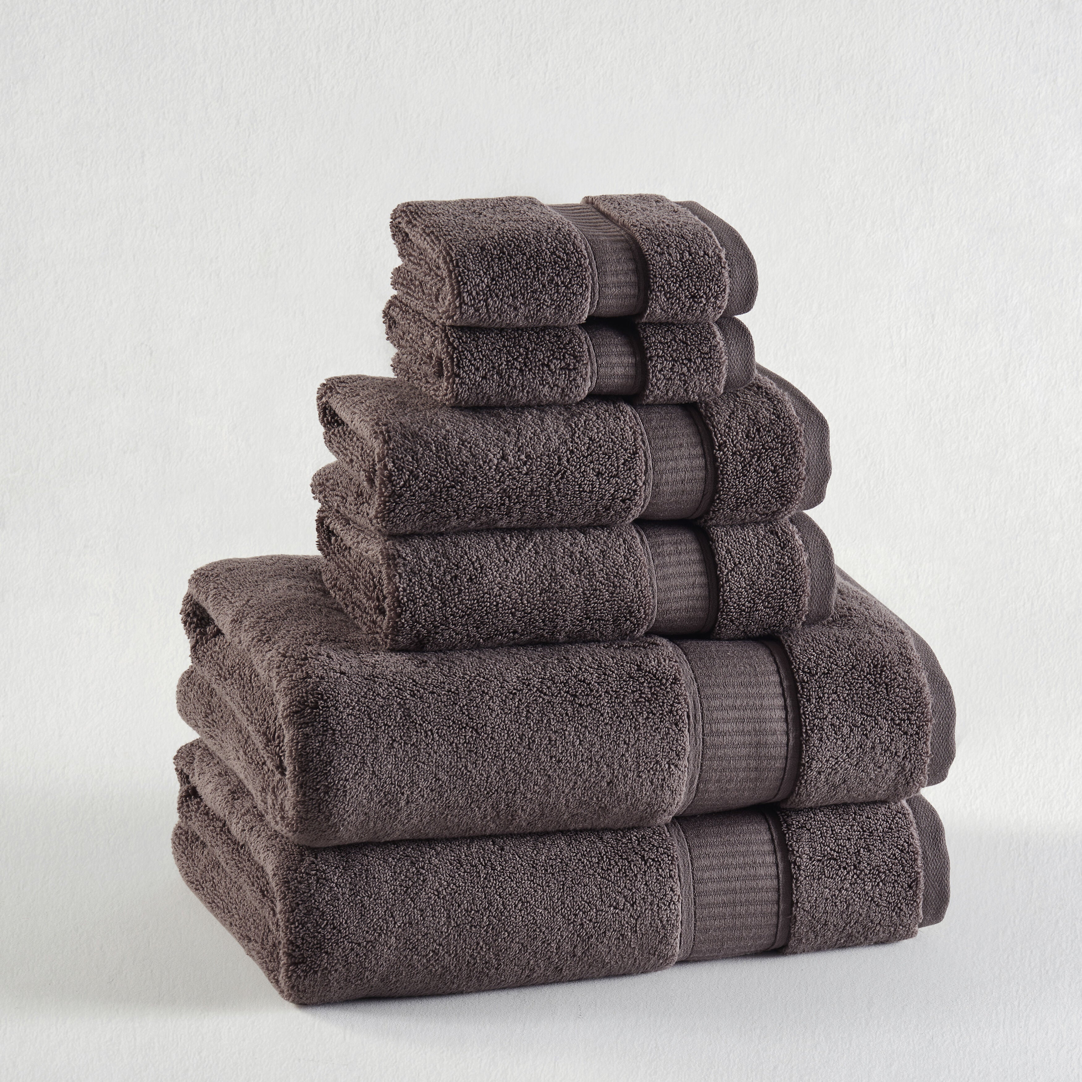 BELMORE 6PC. TOWEL SET, AUBERGINE, hi-res image number 0