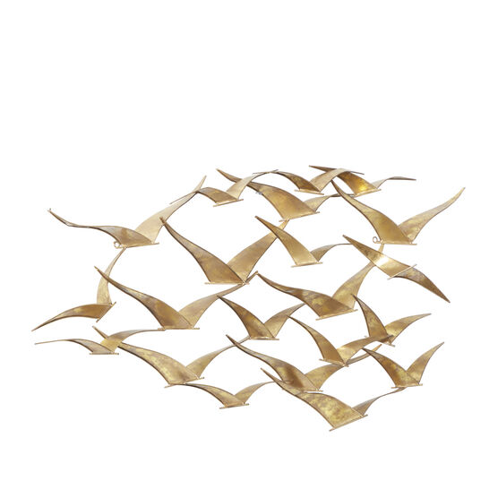 Gold Metal Coastal Birds Wall Decor, , alternate image number null