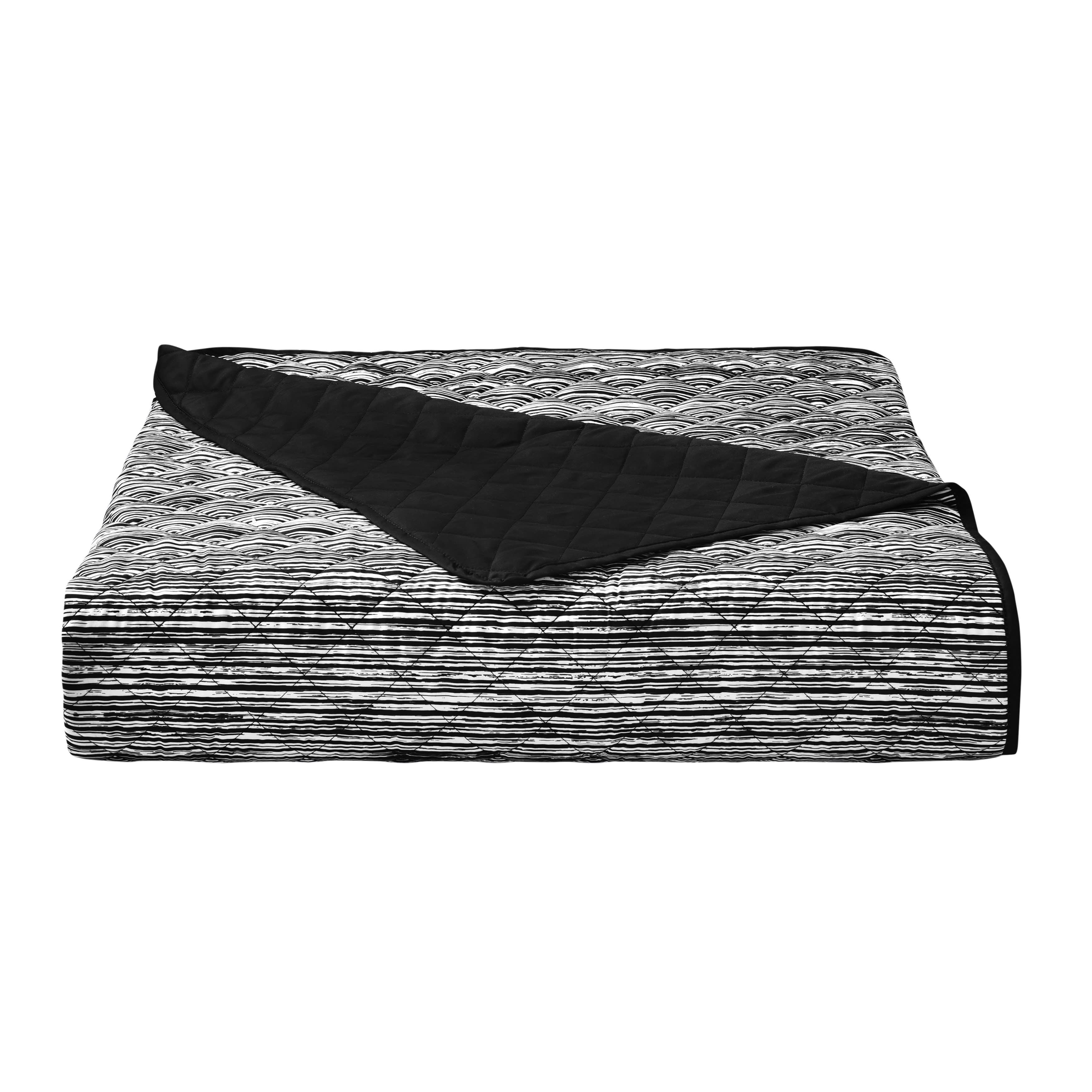 Dalton Black 3 Piece Quilt Set, BLACK, alternate image number 5