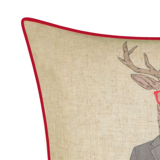 Holiday Christmas Plaid Reindeer Girlfriend Decorative Pillow , , alternate image number null