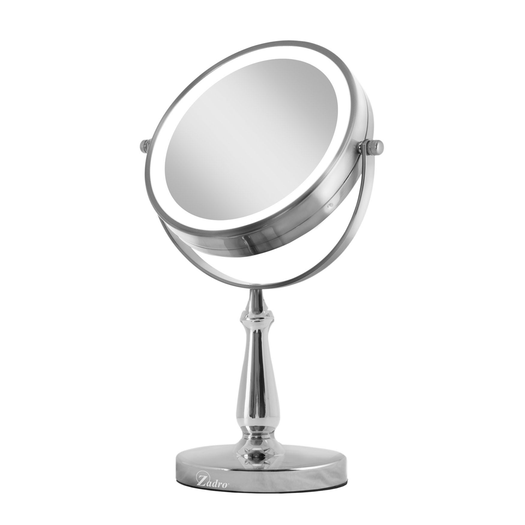 LED Lighted Dual Sided Vanity Mirror 8X/1X, , on-hover image number 1