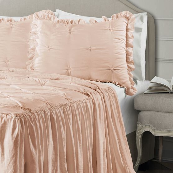 Ravello Pintuck Ruffle Skirt Bedspread 3 Pc Set, , alternate image number null