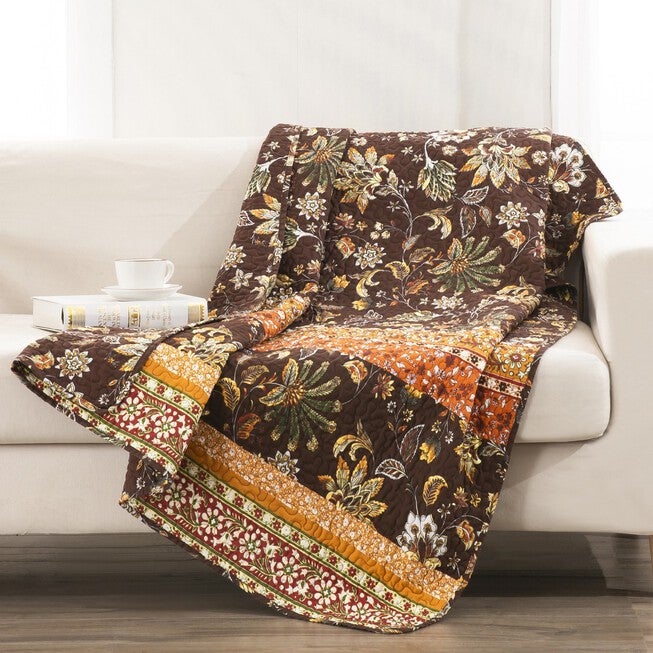 Audrey Throw Blanket, CHOCOLATE, hi-res image number null