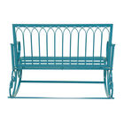 Turquoise Metal Eclectic Bench, , on-hover image number null