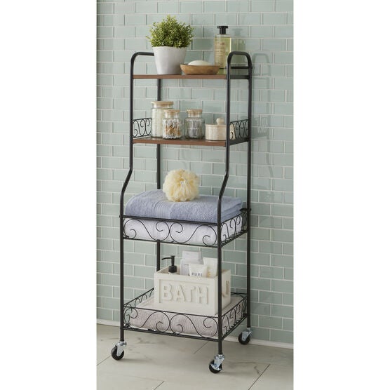 4-Tier Scroll Rolling Baker’s Rack, BLACK, hi-res image number null
