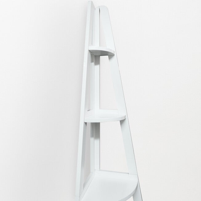 5-Shelf Corner Ladder Bookcase - White, , alternate image number null