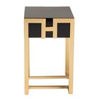 Luna Contemporary Glam And Luxe Black Finished Wood And Gold Metal End Table, , alternate image number null