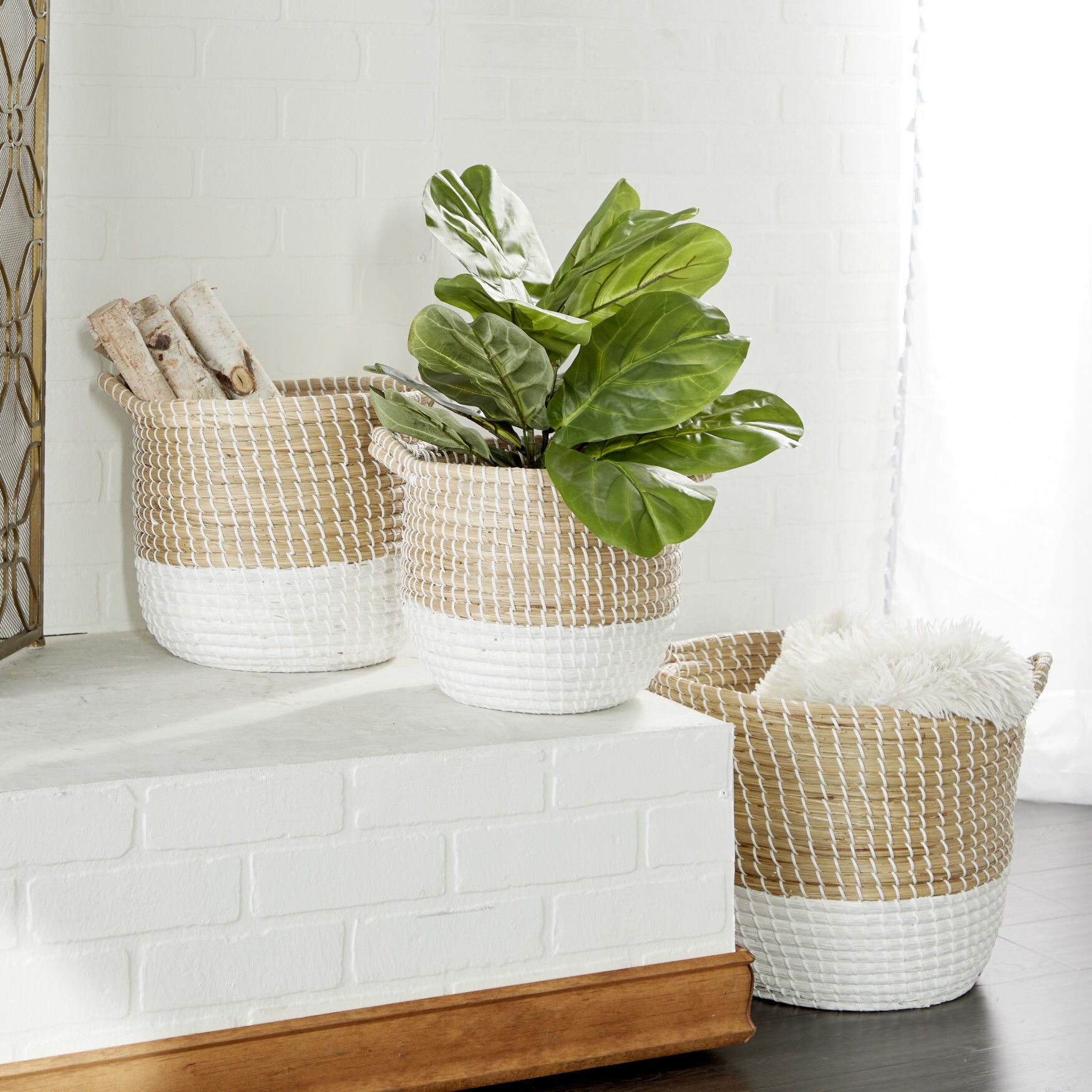Cosmoliving By Cosmopolitan Set Of 3 Basket Storage Basket, , alternate image number 10