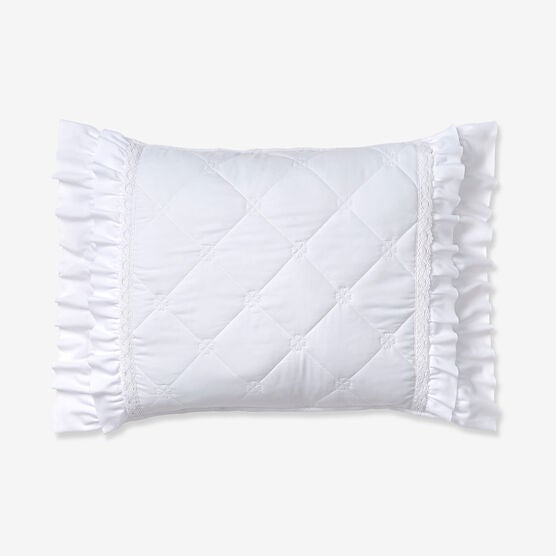 Grace Eyelet Ruffle Sham, WHITE, hi-res image number null