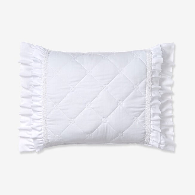 Grace Eyelet Ruffle Sham, WHITE, hi-res image number 0