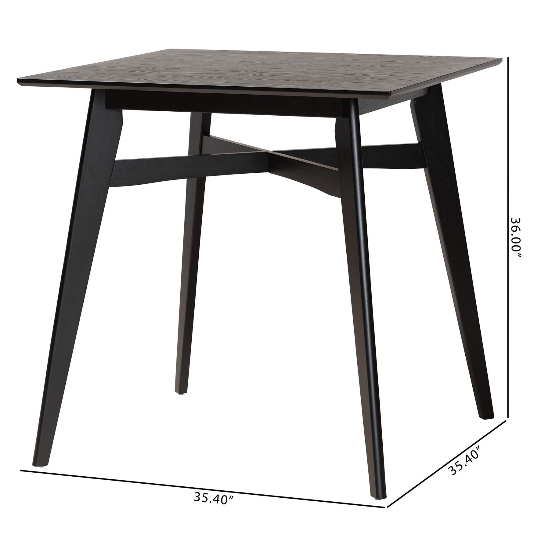 Leena Mid-Century Modern Black Finished Wood Counter Height Pub Table, , alternate image number 21