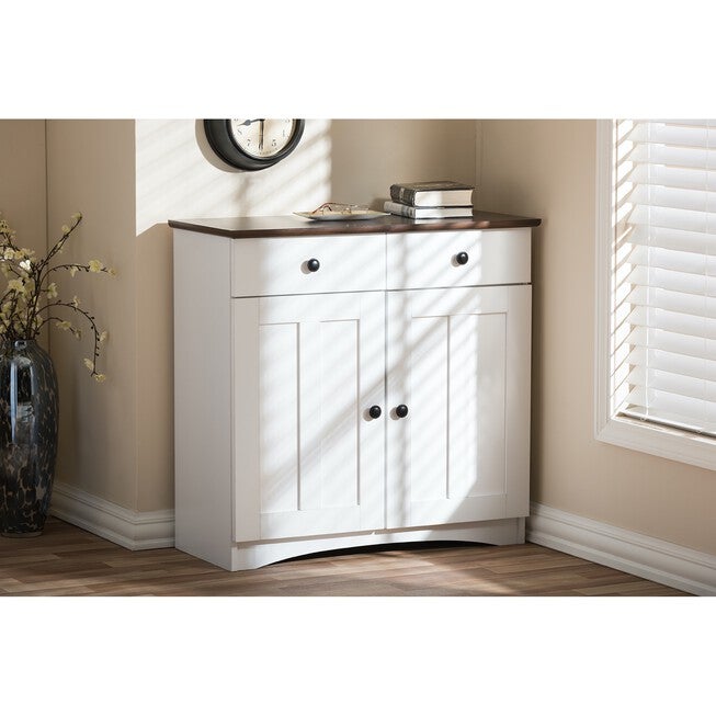 Lauren Two-Tone Buffet Kitchen Cabinet With Two Doors And Two Drawers Furniture, , alternate image number null