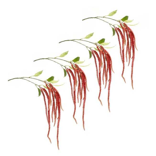 Amaranthus Stem (Set of 4) 53.25 inchesH Plastic/Polyester, GREEN/PINK, alternate image number 2