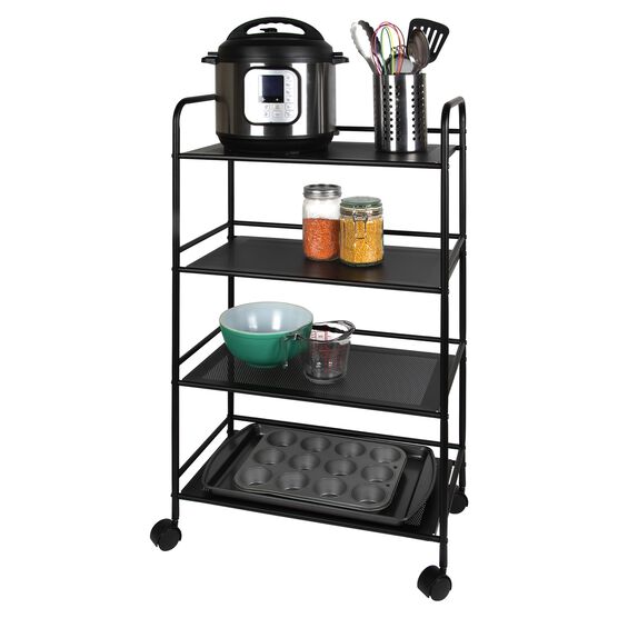 4 Tier Metal Cart With Wheels, White, , alternate image number null