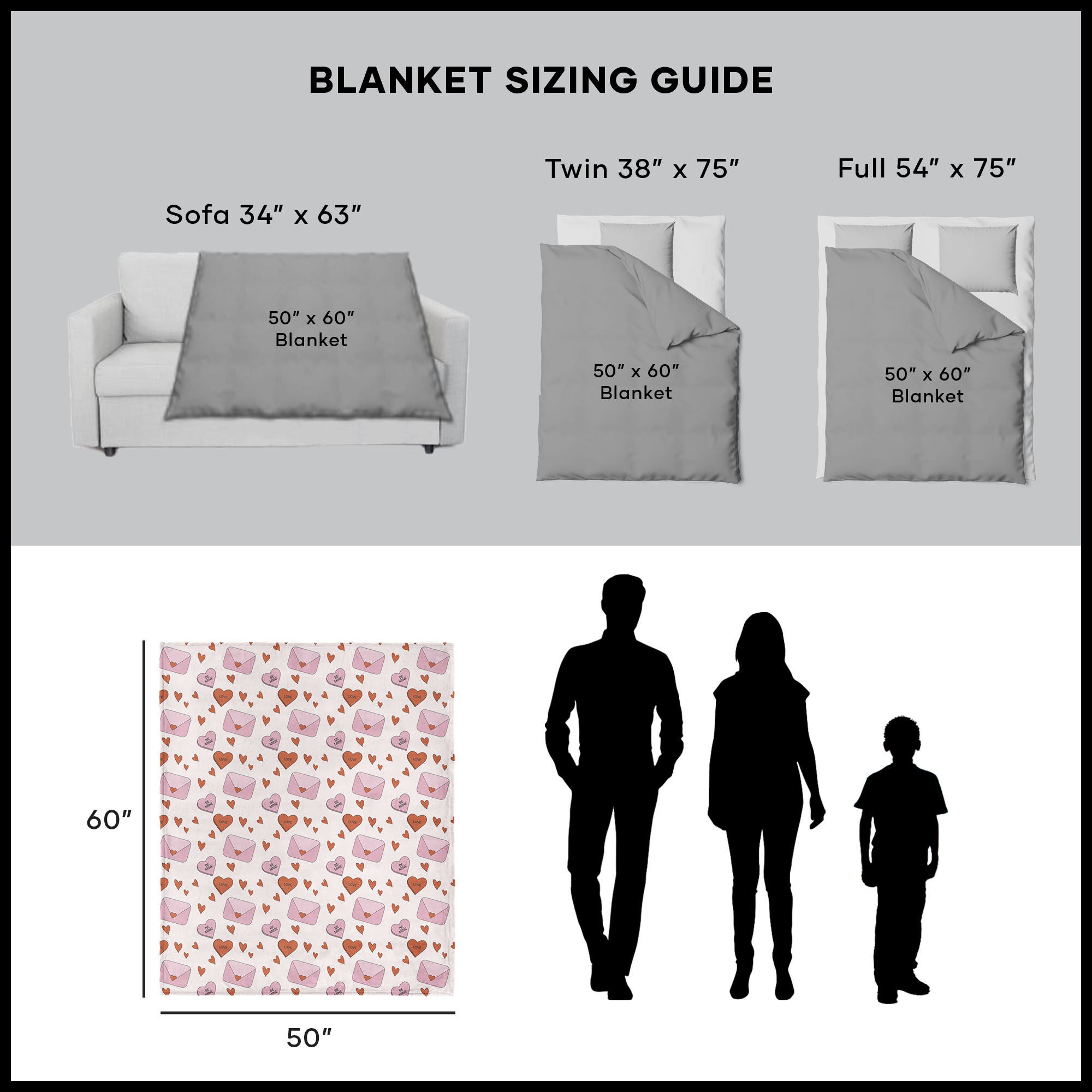 Valentine's Day Send My Love Silk Touch Throw Blanket 50x60 Inches, SEND MY LOVE, alternate image number 5