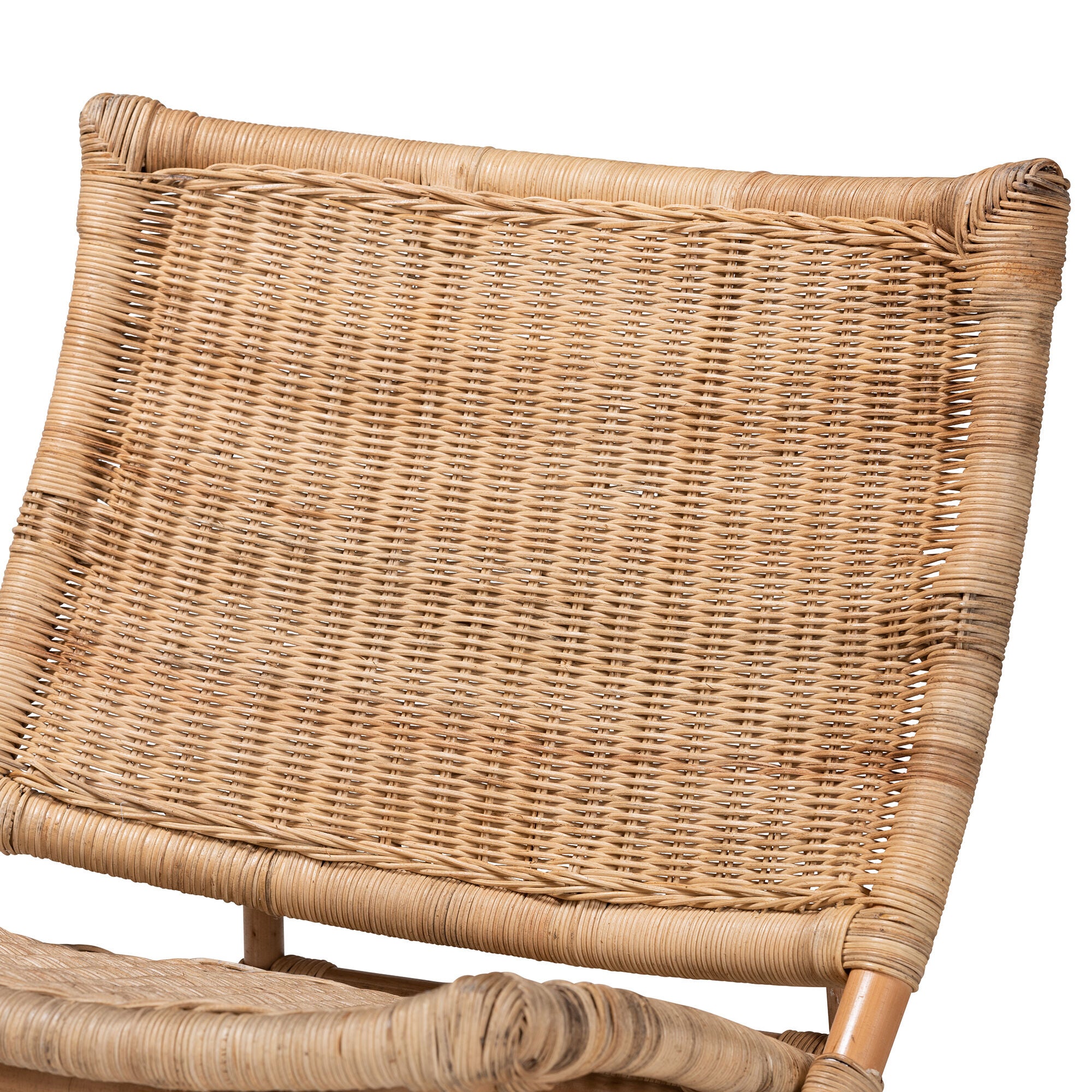 Herrara Modern Bohemian Natural Brown Antique Rattan Foldable Lounge Chair, NATURAL BROWN, alternate image number 6