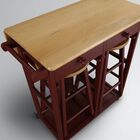 Breakfast Cart with Drop-Leaf Table-Red, , alternate image number null