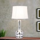 27.5" Silver Glass & Metal Table Lamp, SILVER NICKEL, hi-res image number null
