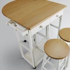 Breakfast Cart with Drop-Leaf Table-White, , alternate image number null
