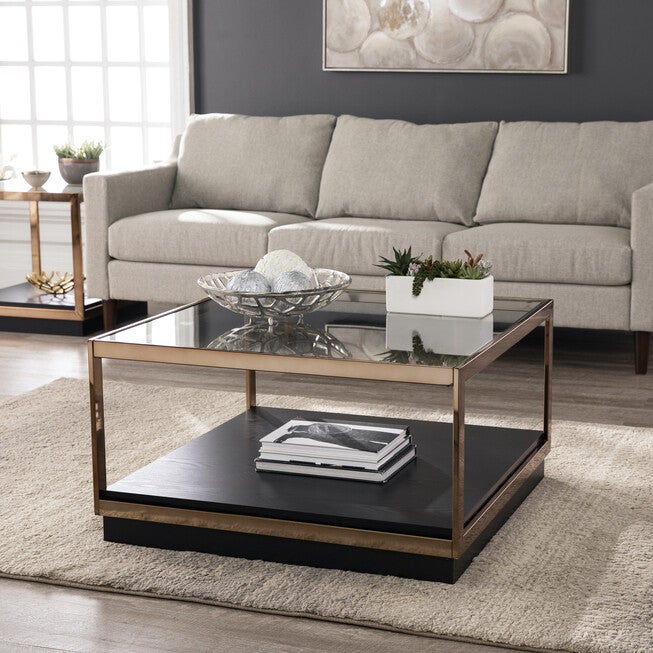 Lexina Glass-Top Cocktail Table, CHAMPAGNE, hi-res image number 0