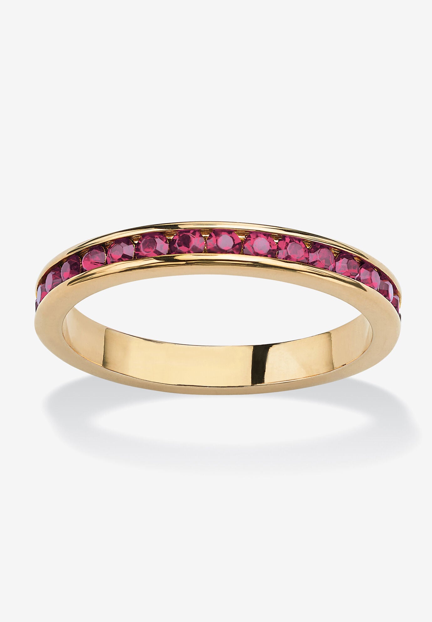 Yellow Gold Plated Simulated Birthstone Eternity Ring, OCTOBER, hi-res image number 0