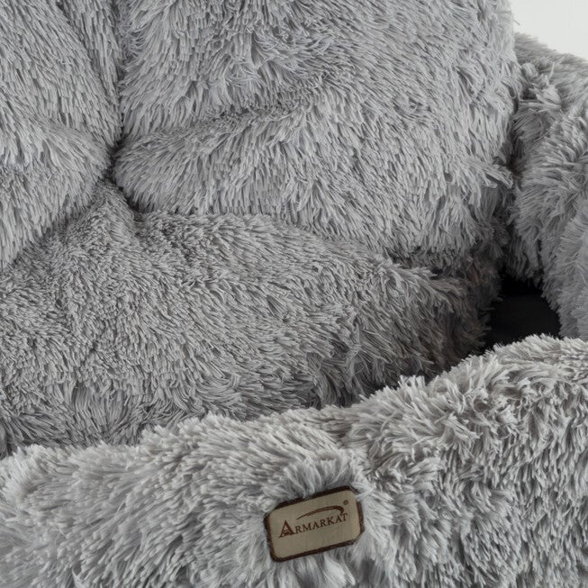 Armarkat Extra Large, Fluffy Gray Round Cat Bed - C71Nhs Cat Bed, , alternate image number 7