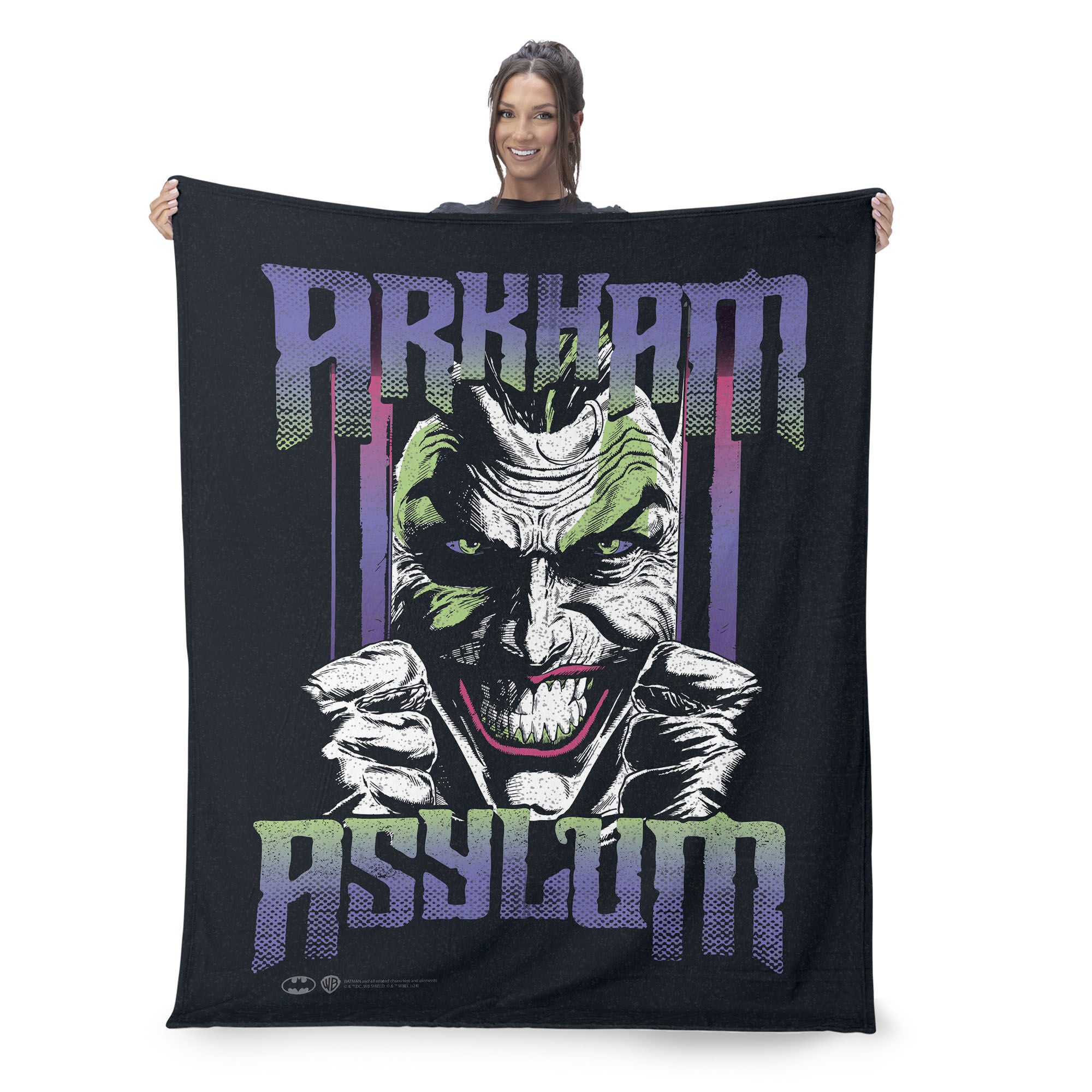 Warner Bros. DC Arkham Asylum Silk Touch Throw Blanket 50x60 Inches, DC ARKHAM, on-hover image number 1