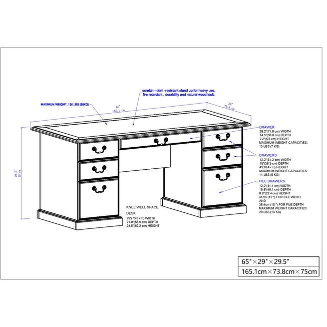 Executive Desk Writing Desk, , alternate image number 7