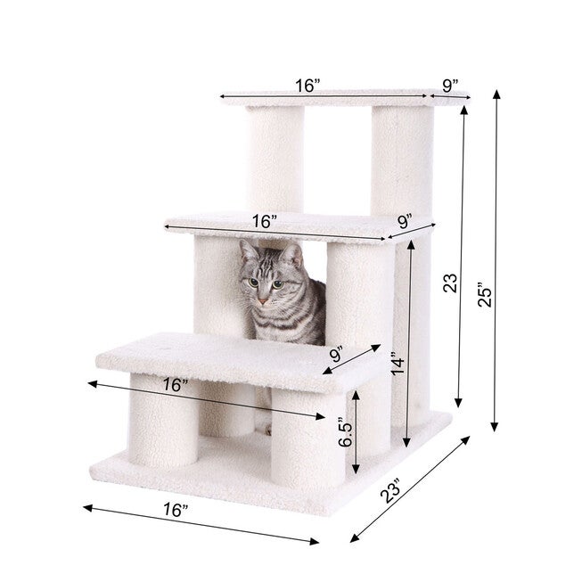 3 Step Cat Pet Step Stairs Ramp, 25 inches Height Dogs Climber And Kitten Step, , alternate image number 5