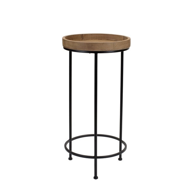 Accent Table (Set of 3) 10.5 inchesD x 20.75 inchesH, 12.25 inchesD x 25.25 inchesH, 14.25 inchesD x 28.75 inchesH Iron/Wood, BROWN/BLACK, alternate image number 2