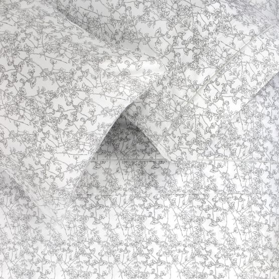 Cherry Blossom Cotton Sheet Set, GREY, hi-res image number null